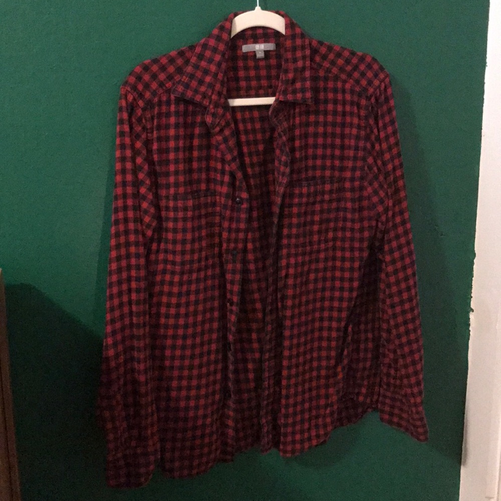 Red and Black Flannel Button Up